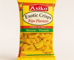 Asiko slightly salted sweet plantain chips (70g x24)